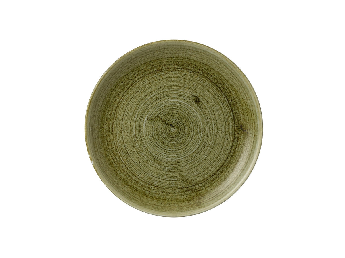 Stonecast Plume Olive Coupe Teller flach 26cm in Grün präsentiert im Onlineshop von KAQTU Design AG. Teller ist von Churchill