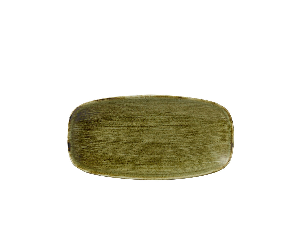 Stonecast Plume Olive Platte rechteckig 35.5x18.9cm in Grün präsentiert im Onlineshop von KAQTU Design AG. Platte ist von Churchill