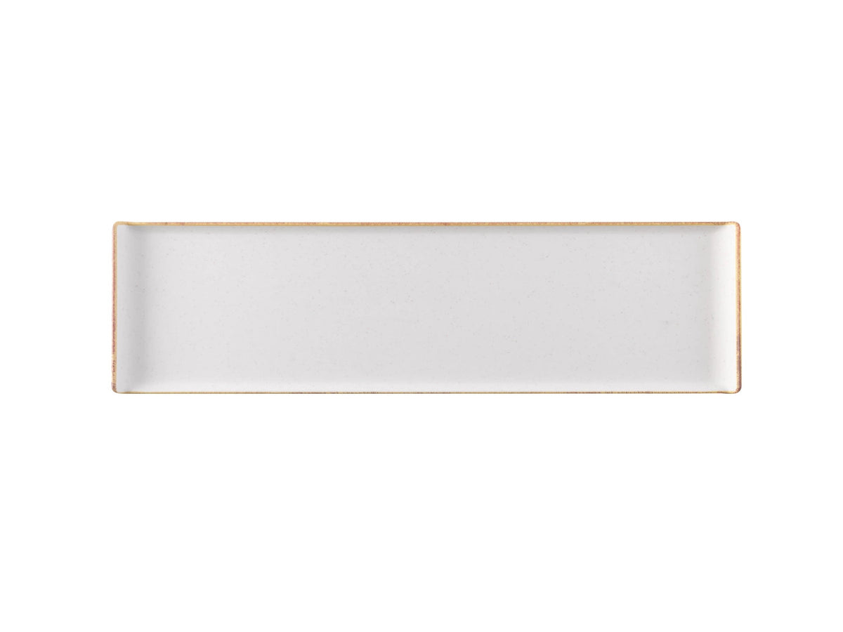 Stonecast Melamine Barley White Platte rechteckig 56x15.3cm in Weiss präsentiert im Onlineshop von KAQTU Design AG. Platte ist von Churchill