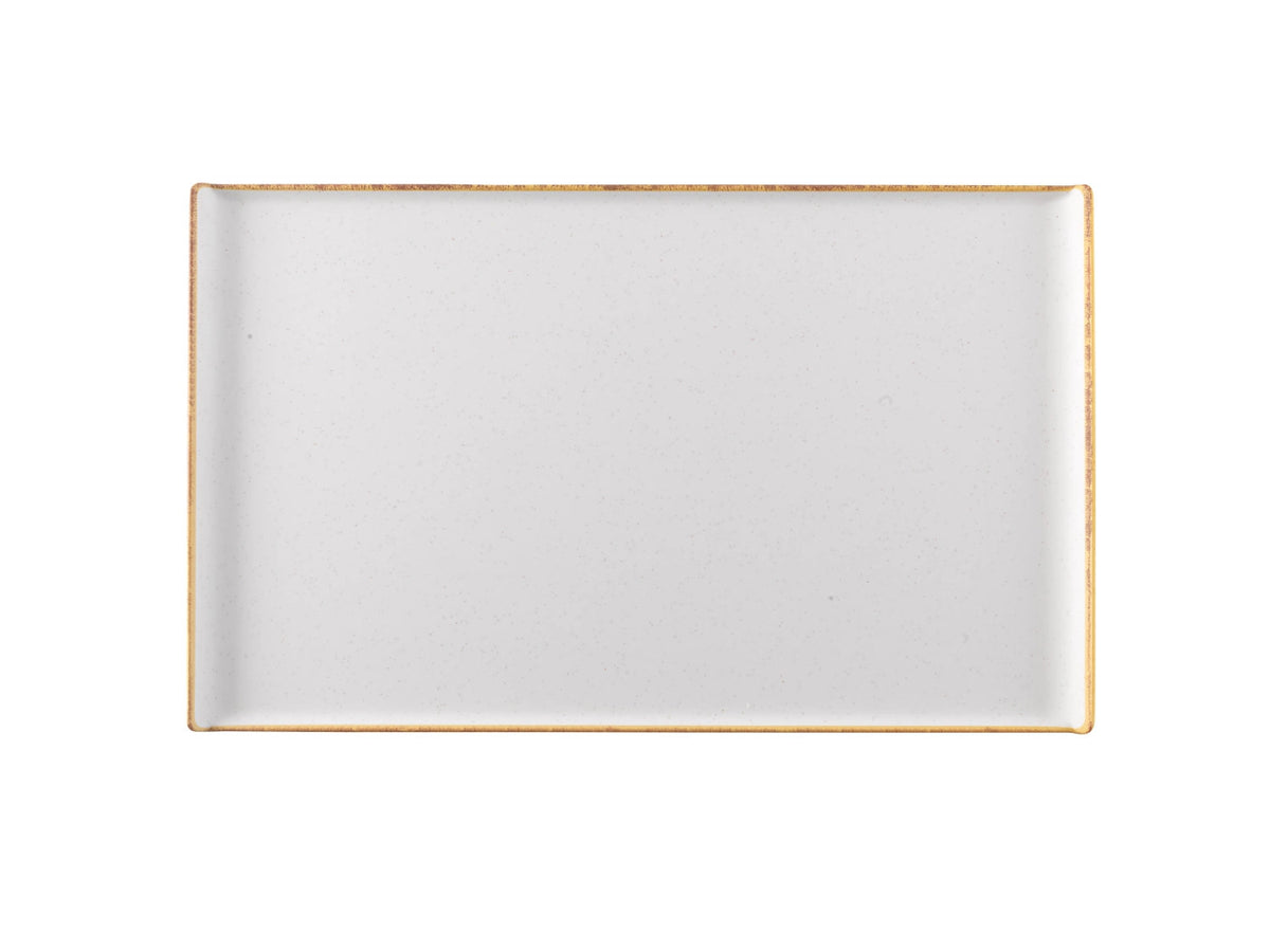 Stonecast Melamine Barley White Platte rechteckig 53x32.5cm in Weiss präsentiert im Onlineshop von KAQTU Design AG. Platte ist von Churchill