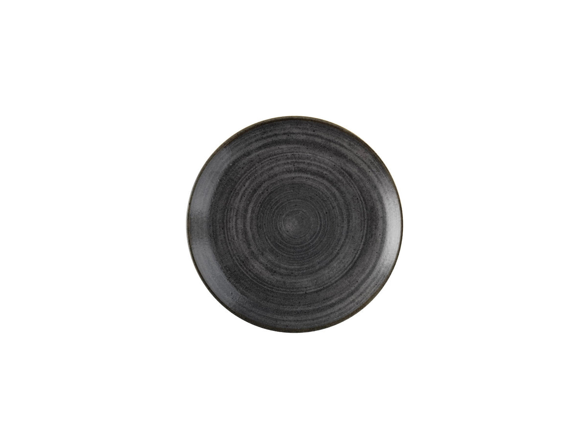 Stonecast Raw Black Coupe Teller 26cm in Schwarz präsentiert im Onlineshop von KAQTU Design AG. Teller ist von Churchill
