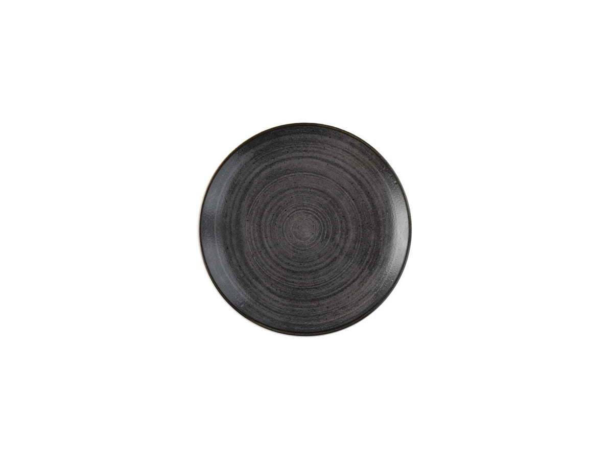 Stonecast Raw Black Coupe Teller 21.7cm in Schwarz präsentiert im Onlineshop von KAQTU Design AG. Teller ist von Churchill