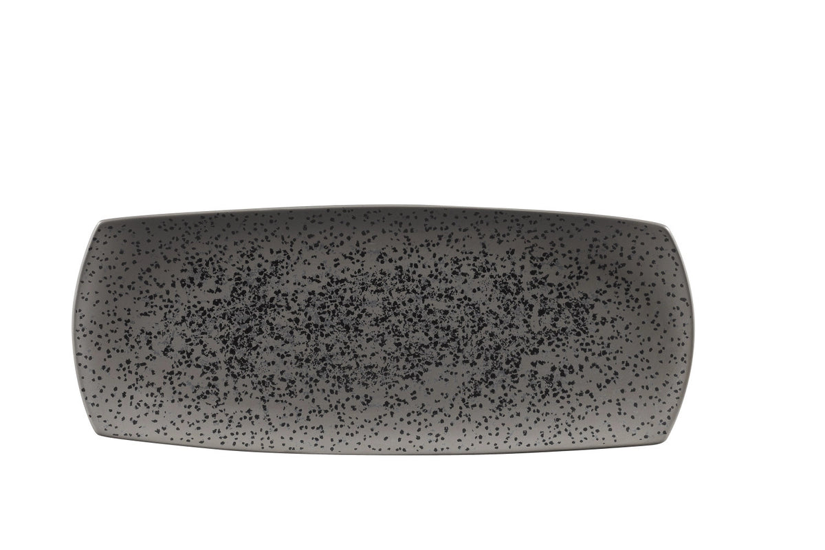 Menu Shades Caldera Flint Grey Platte rechteckig 35.5x14.2cm in Silber präsentiert im Onlineshop von KAQTU Design AG. Schale ist von Churchill
