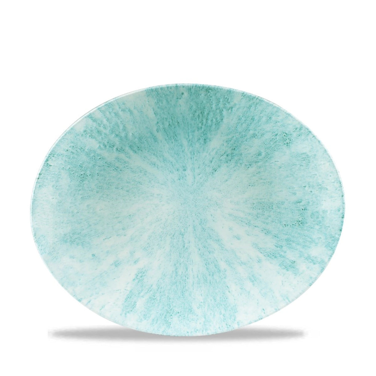 S.P. Stone Aquamarine Teller oval coupe flach 27x22.9cm in Blau präsentiert im Onlineshop von KAQTU Design AG. Teller ist von Churchill