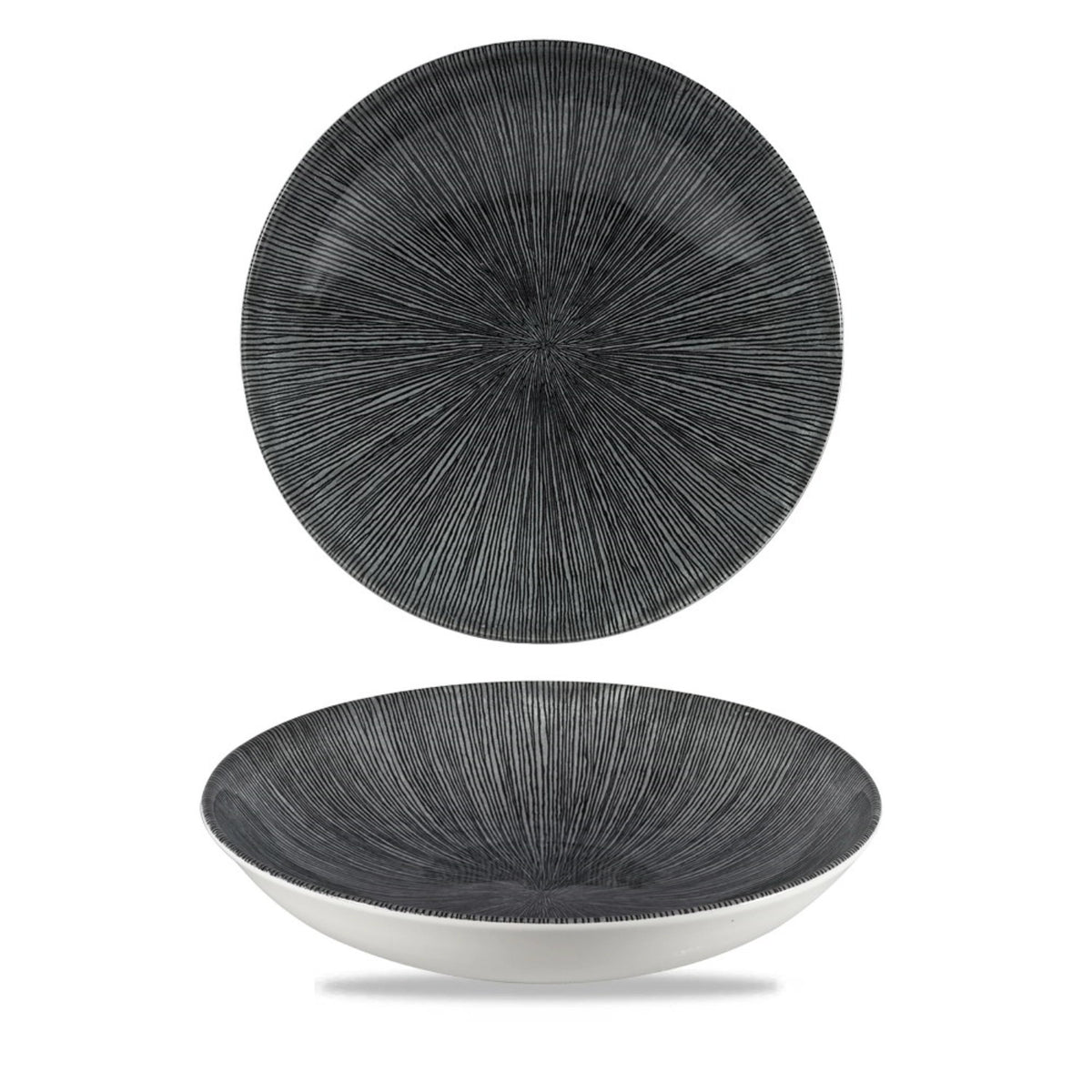S.P. Agano Black Coupe Teller tief 24.8cm in Schwarz präsentiert im Onlineshop von KAQTU Design AG. Teller ist von Churchill