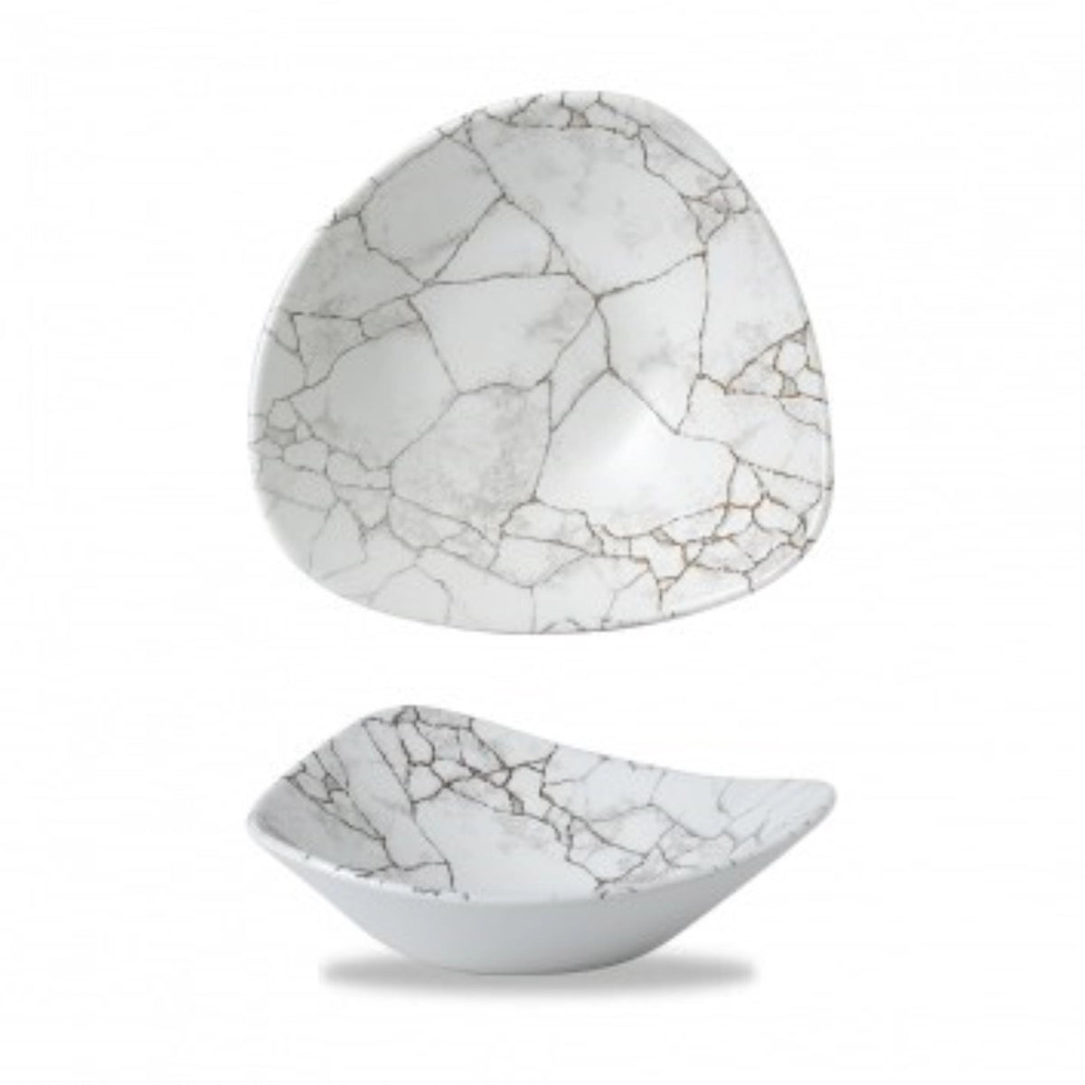 S.P. Kintsugi Agate Grey Triangel Schüssel 23.5cm in Silber präsentiert im Onlineshop von KAQTU Design AG. Schüssel ist von Churchill