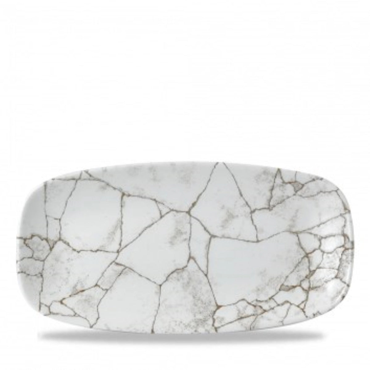 S.P. Kintsugi Agate Grey rechteckige Platte 29.8x15 in Silber präsentiert im Onlineshop von KAQTU Design AG. Platte ist von Churchill