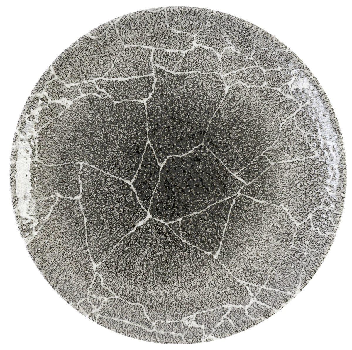 S.P. Kintsugi Reverse Quartz Black Teller flach Coupe 28.8cm in Schwarz präsentiert im Onlineshop von KAQTU Design AG. Teller ist von Churchill