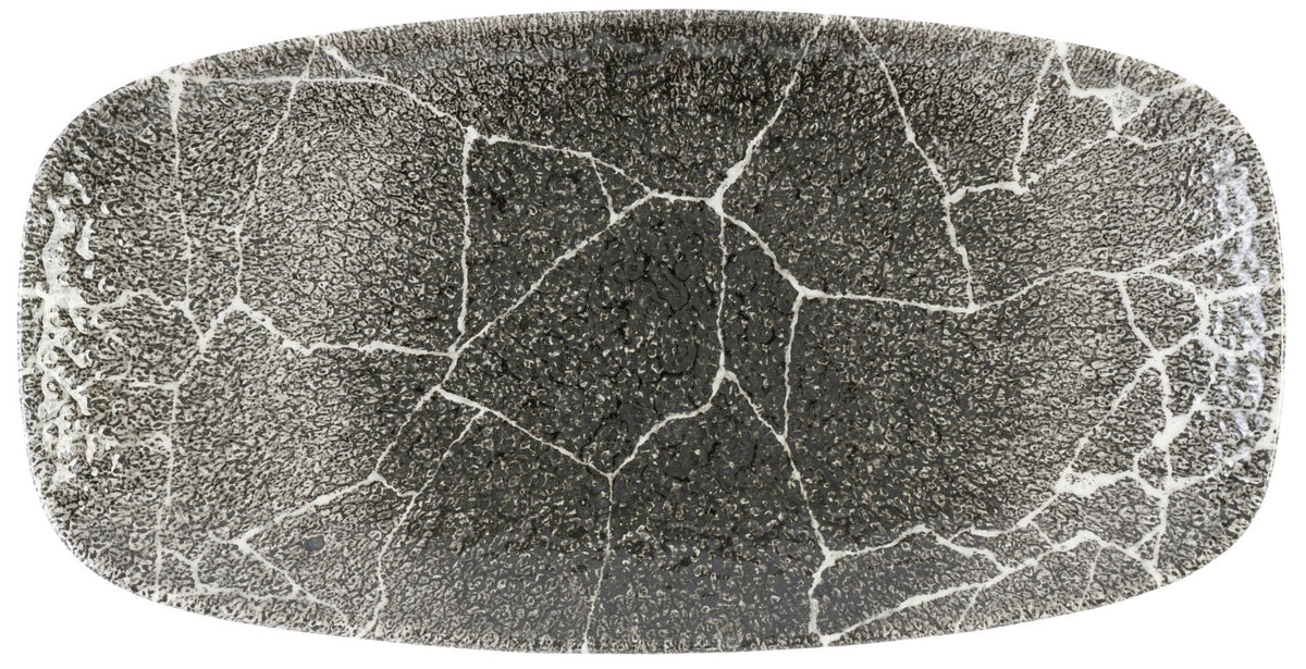 S.P. Kintsugi Reverse Quartz Black Chefs Platte 29.8X15.3cm in Schwarz präsentiert im Onlineshop von KAQTU Design AG. Platte ist von Churchill