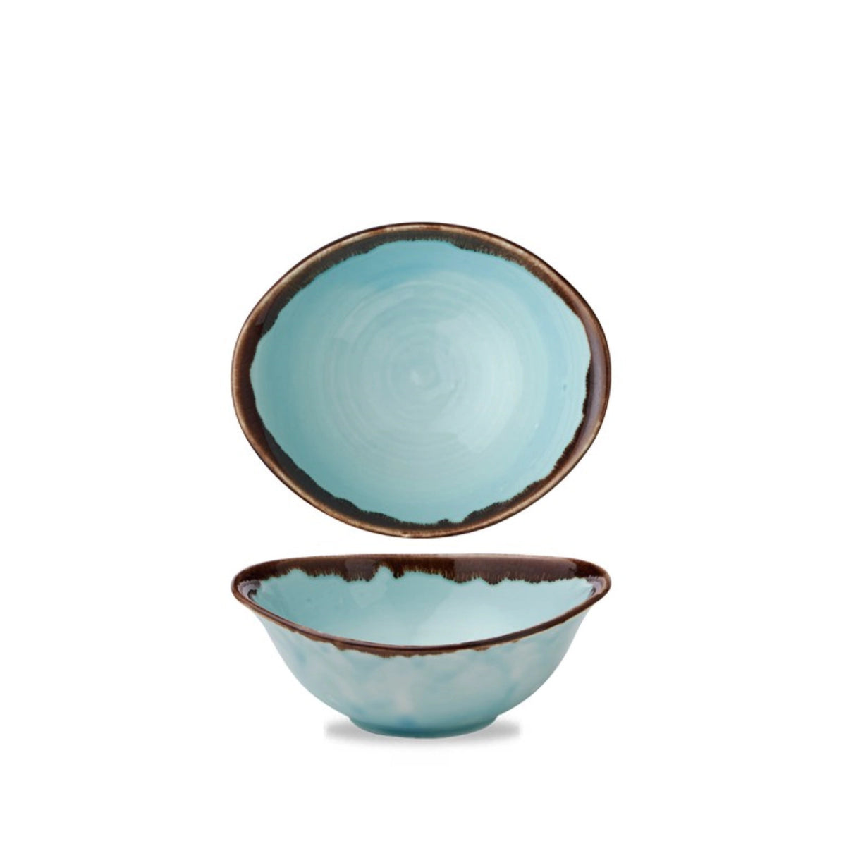 Harvest Turquoise Schüssel tief oval 19.9x16.8cm in Blau präsentiert im Onlineshop von KAQTU Design AG. Schüssel ist von Churchill