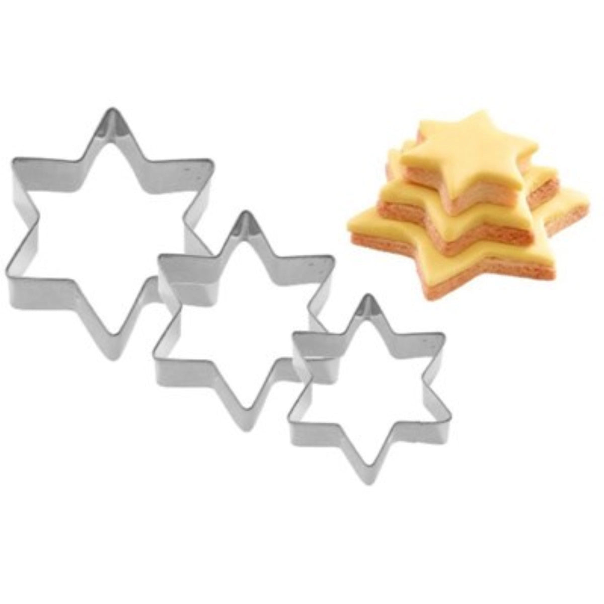 3 Stk. Terrassen-Ausstechformen Stern, 4,5,6cm in Silber präsentiert im Onlineshop von KAQTU Design AG. Ausstecher ist von Westmark