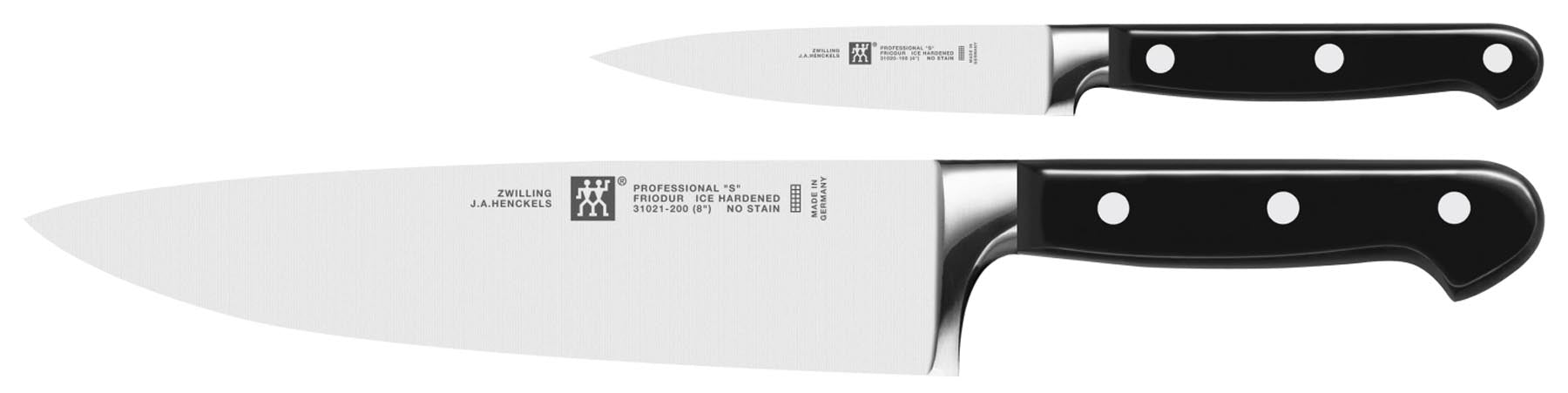 2tlg. Professional S Messerset (Spick- & Kochmesser) in Schwarz präsentiert im Onlineshop von KAQTU Design AG. Küchenmesser ist von Zwilling