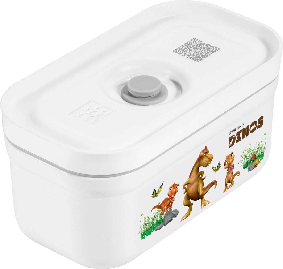 Vakuum-Lunchbox S, Kunststoff,Dino, 15.6x8.7x7.7 cm - 0.5L in Weiss präsentiert im Onlineshop von KAQTU Design AG. Snackbox ist von Zwilling Kitchen