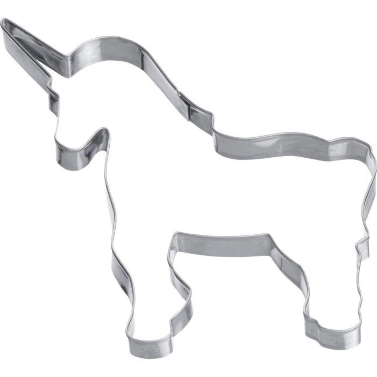 Ausstechform Einhorn stehend, 5cm in Silber präsentiert im Onlineshop von KAQTU Design AG. Ausstecher ist von Westmark