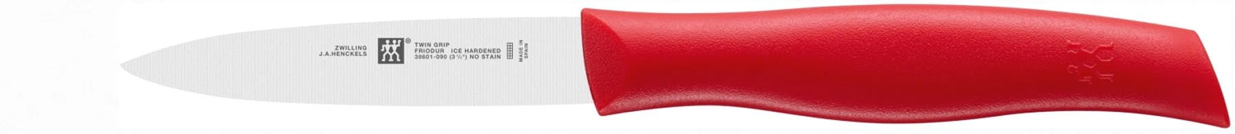 TWIN Grip Spick- und Garniermesser 90 mm in Rot präsentiert im Onlineshop von KAQTU Design AG. Küchenmesser ist von Zwilling