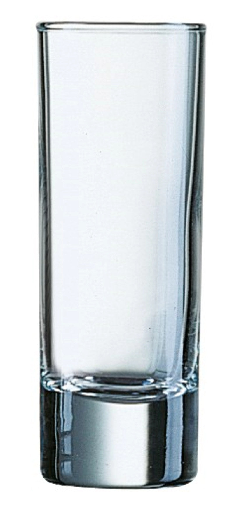 Transparenter Trinkglas-Becher Islande H/B von Arc aus Glas, zylindrische Form, 6 cl Fassungsvermögen, Höhe 10.1cm, auf hellem Hintergrund.