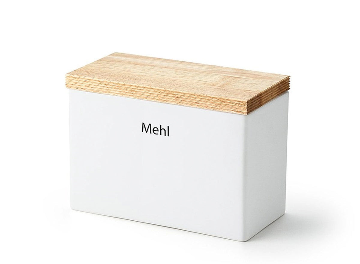Vorratsdose mit Holzdeckel und Silikonring, 20x10x14.5cm in Weiss präsentiert im Onlineshop von KAQTU Design AG. Aufbewahrungsdose ist von Continenta