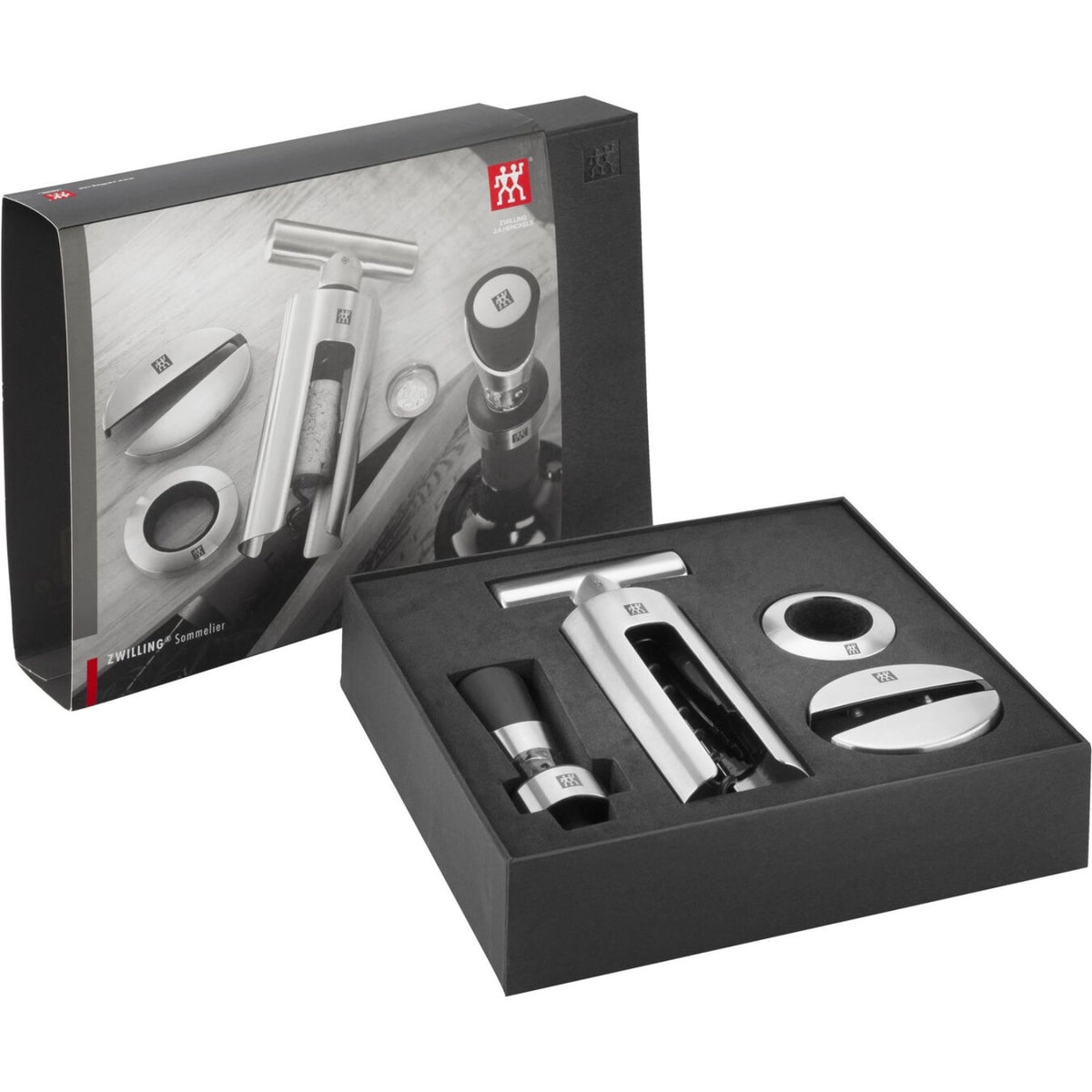 Sommelier-Set, 4-teilig in Schwarz präsentiert im Onlineshop von KAQTU Design AG. Barzubehör ist von Zwilling Kitchen