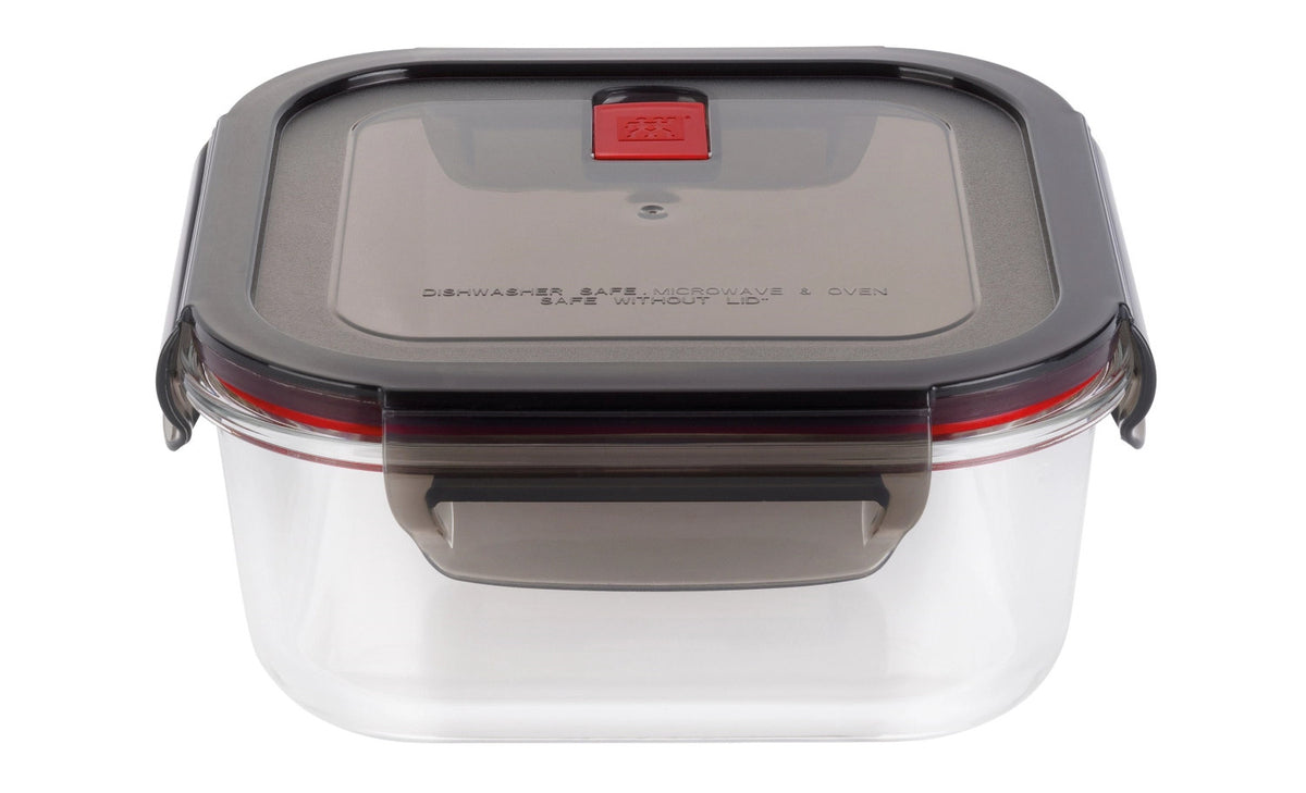Zwilling Gusto Glasbehälter quadratisch, 500 ml in Silber präsentiert im Onlineshop von KAQTU Design AG. Aufbewahrungsdose ist von Zwilling Kitchen