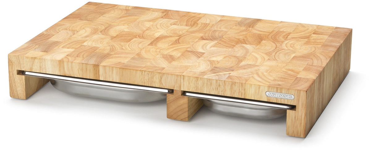 Gummibaum Schneidebrett m. 3 Schubladen in Braun präsentiert im Onlineshop von KAQTU Design AG. Schneidbrett ist von Continenta
