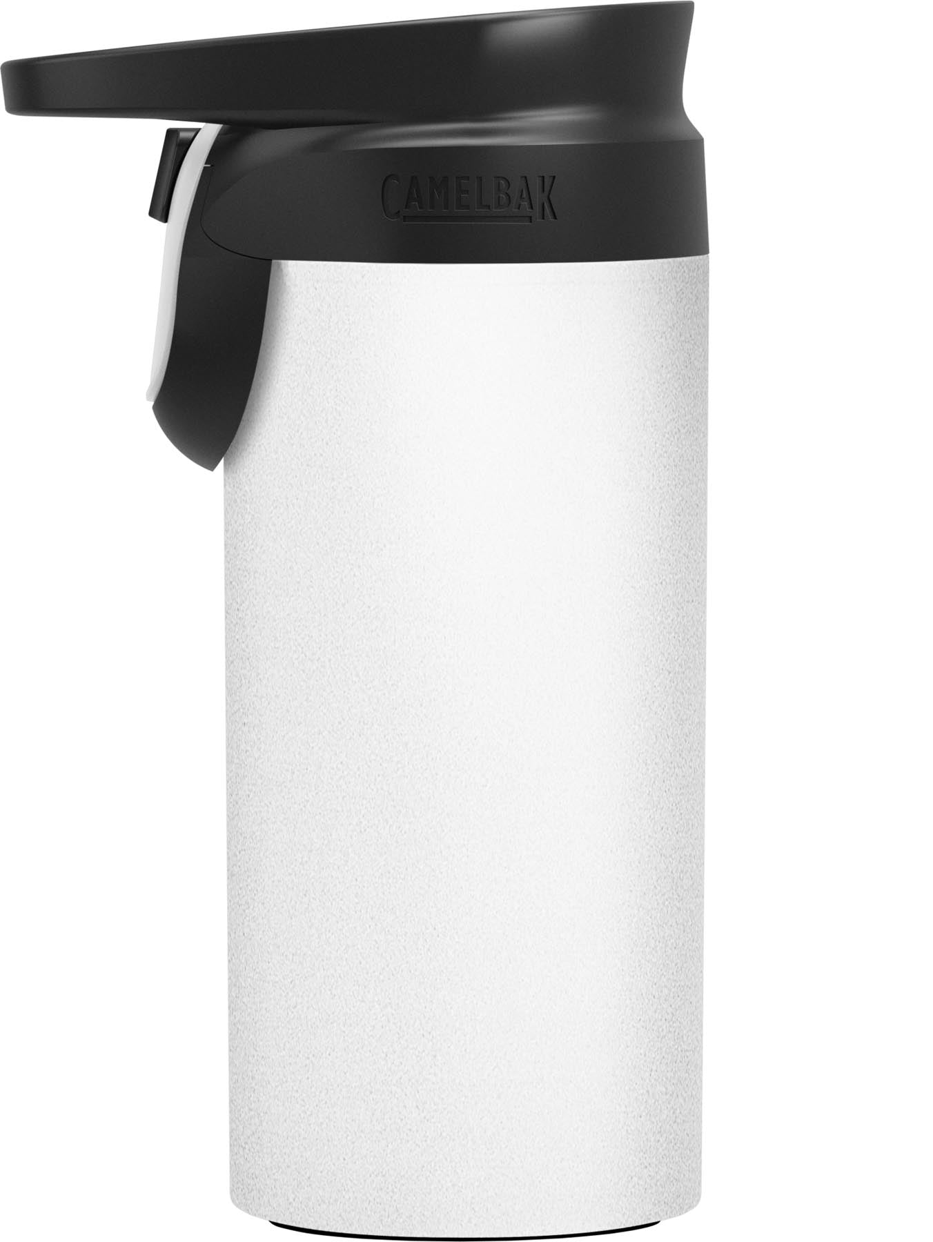 Elegante weiße Camelbak Forges Flow V.I. Trinkflasche mit 0,35 l Fassungsvermögen, ideal für unterwegs und umweltfreundlich.
