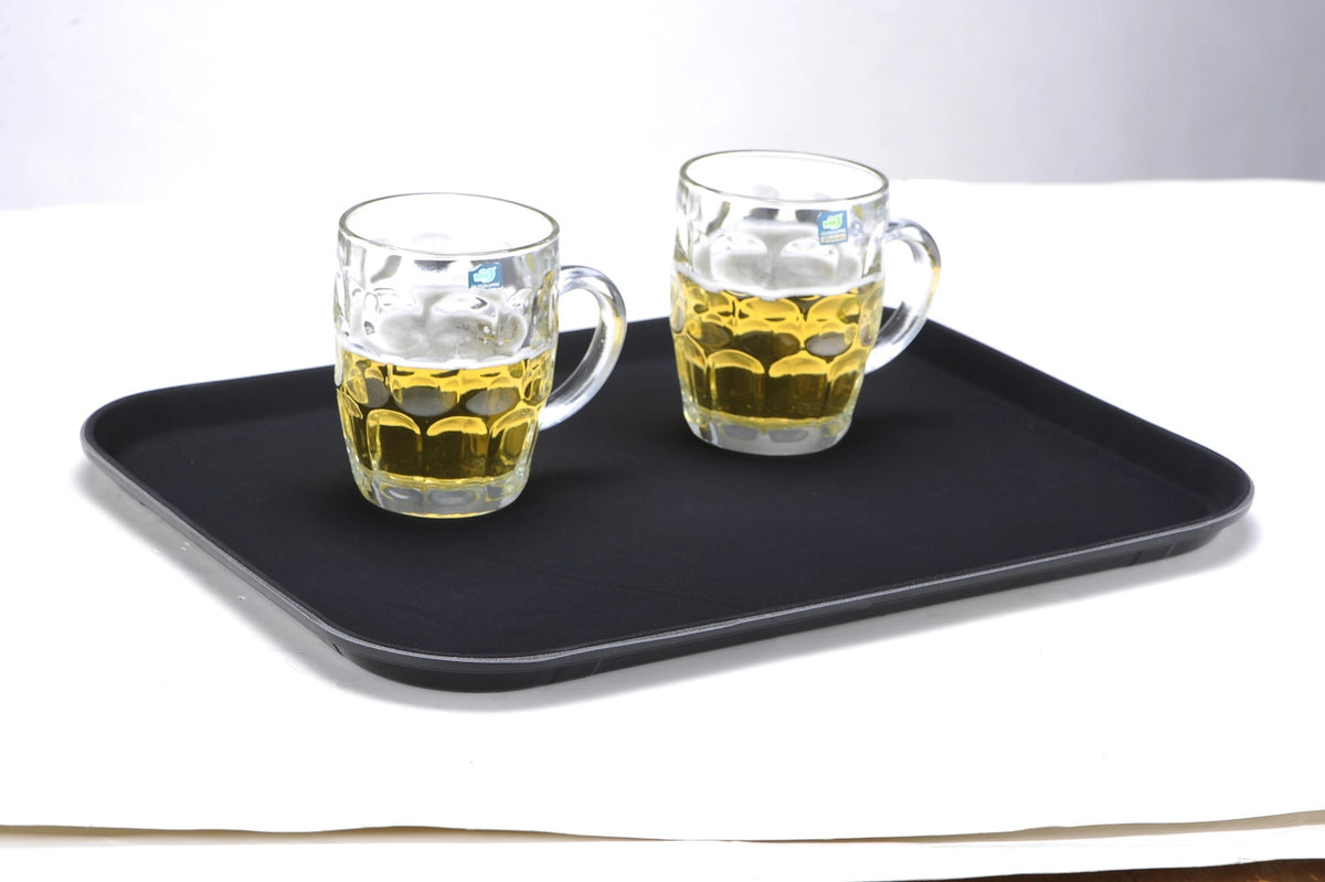 Serviertablett rechteckig rutschfest schwarz 35.6x25.5x2.2cm in Schwarz präsentiert im Onlineshop von KAQTU Design AG. Tablett ist von Linum