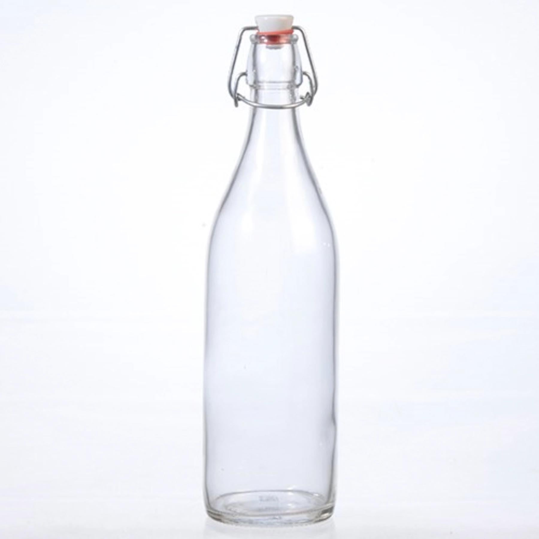 Flasche Lory 1 l  mit Porzellan-Bügelverschluss in Transparent präsentiert im Onlineshop von KAQTU Design AG. Karaffe ist von Bormioli Rocco