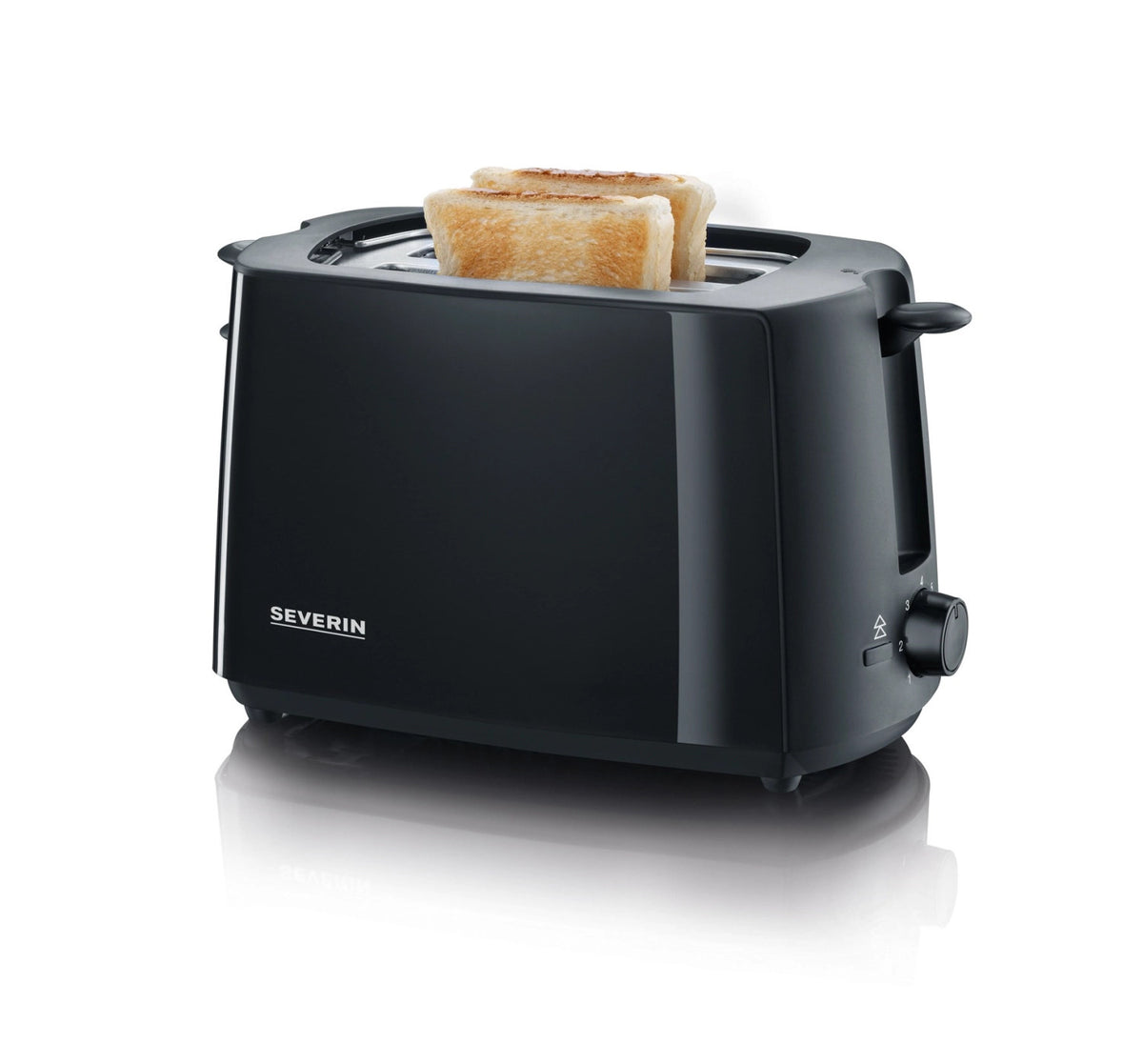 Toaster für 2 Scheiben 19x31x19cm 700W schwarz in Schwarz präsentiert im Onlineshop von KAQTU Design AG. Toaster ist von Severin