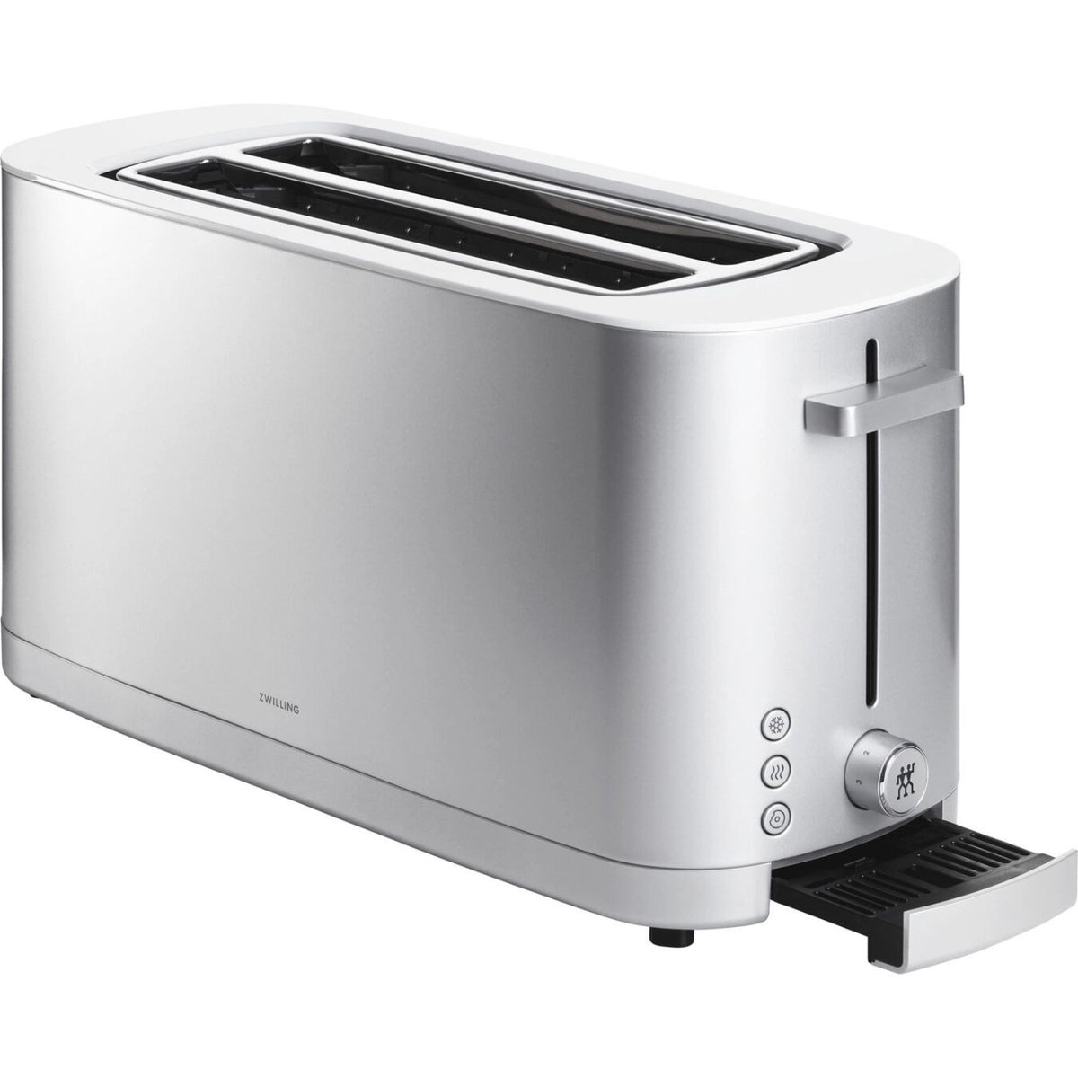 Enfinigy Toaster 2x4 mit Brötchenaufsatz silber in Silber präsentiert im Onlineshop von KAQTU Design AG. Küchengerät ist von Zwilling Kitchen