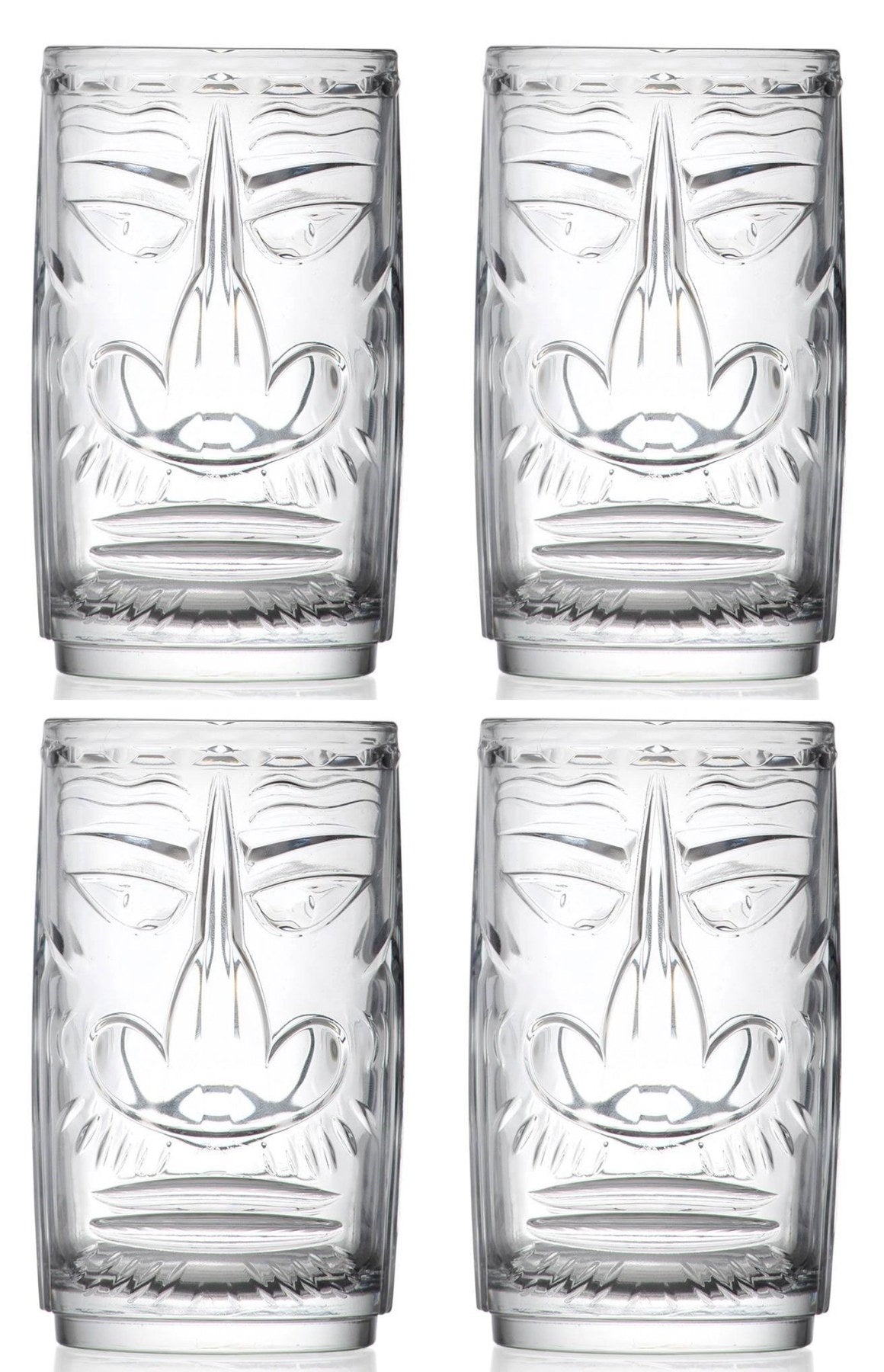 4er Set Tiki Etruria Tumbler von RCR: vier transparente Trinkgläser aus Glas mit klarer, schlichter Form, je 46 cl Fassungsvermögen.
