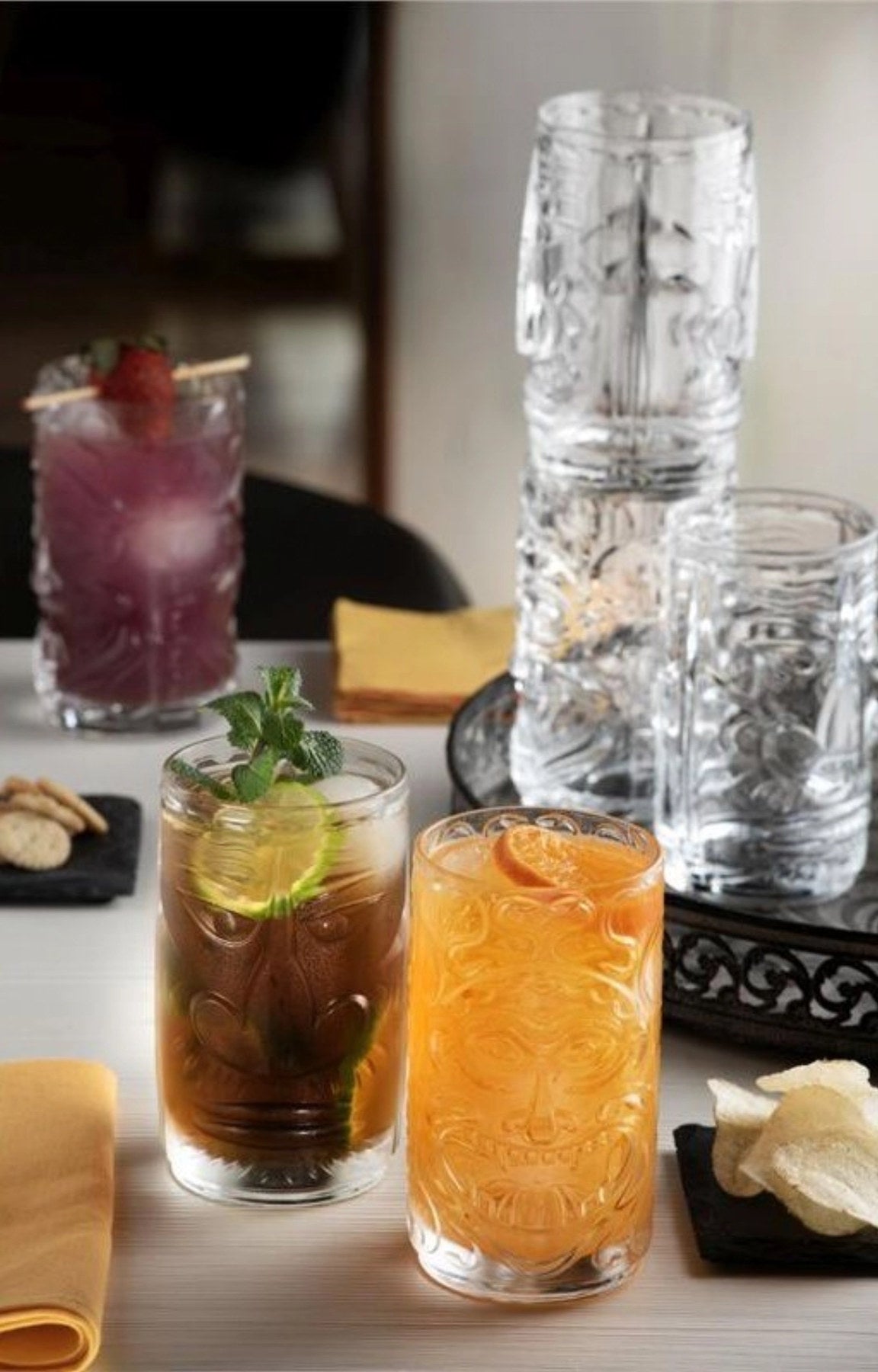 4er Set Tiki Sardinia Tumbler in Transparent präsentiert im Onlineshop von KAQTU Design AG. Küchenhelfer ist von RCR