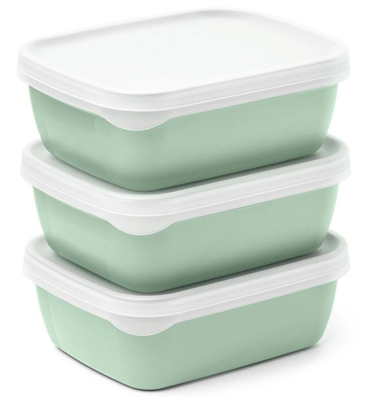 3er Set Optifridge Bio 600ml 122X153X57mm grün in Grün präsentiert im Onlineshop von KAQTU Design AG. Aufbewahrungsbehälter ist von Amuse