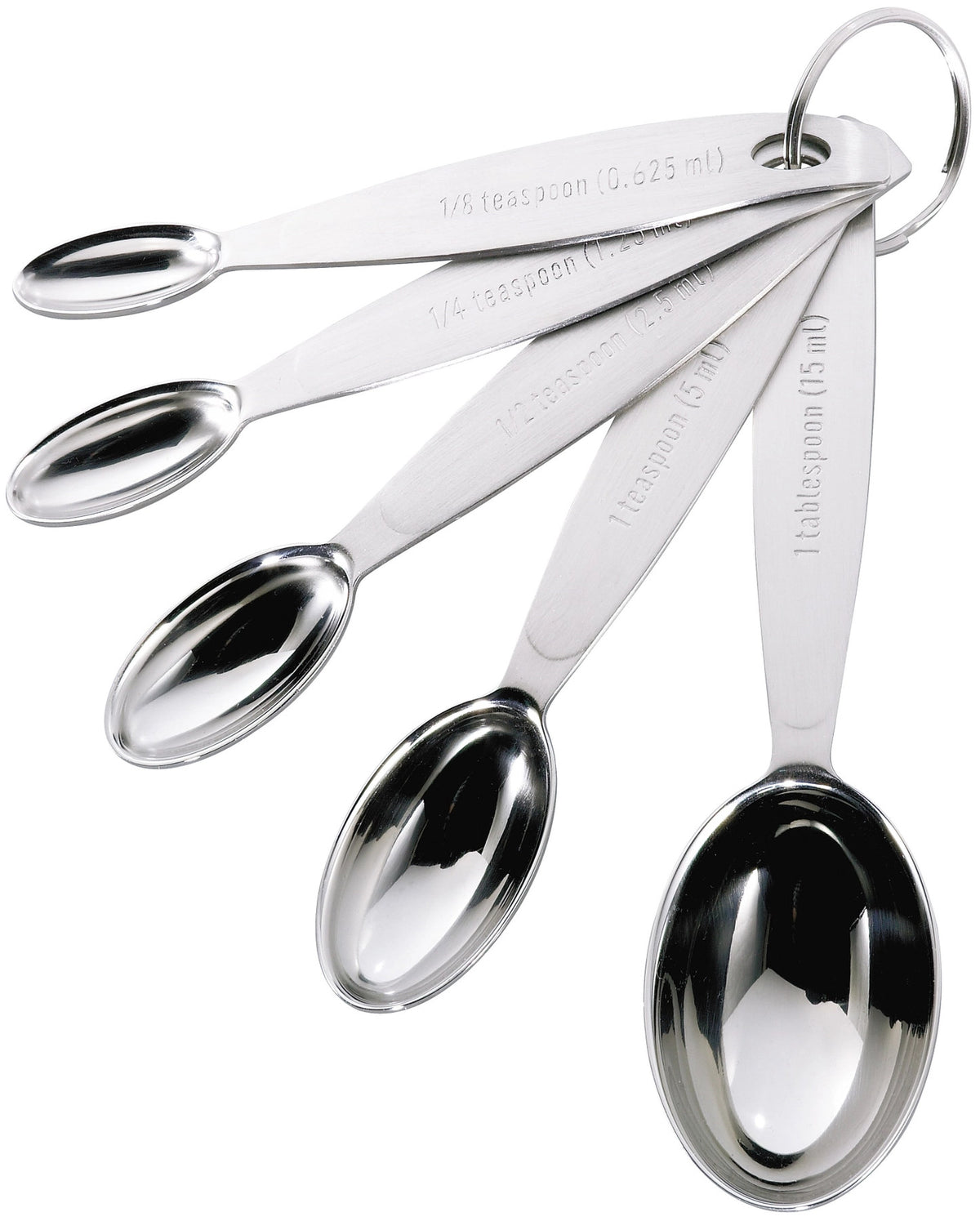 Messlöffelsatz Edelstahl, 5-tlg. in Silber präsentiert im Onlineshop von KAQTU Design AG. Küchenhelfer ist von Cuisipro