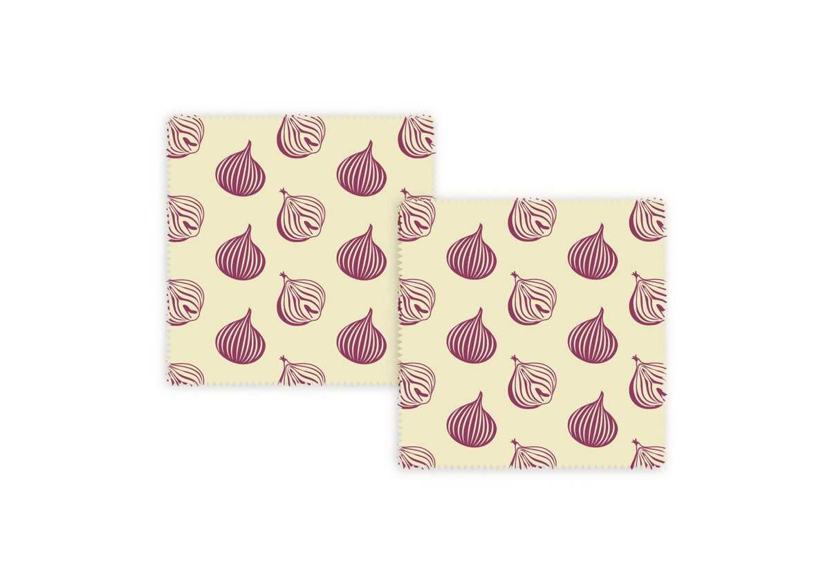 2er Set Bienenwachstuch Zwiebeln 16x16cm in Mehrfarbig präsentiert im Onlineshop von KAQTU Design AG. Küchenhelfer ist von Nuts Innovations