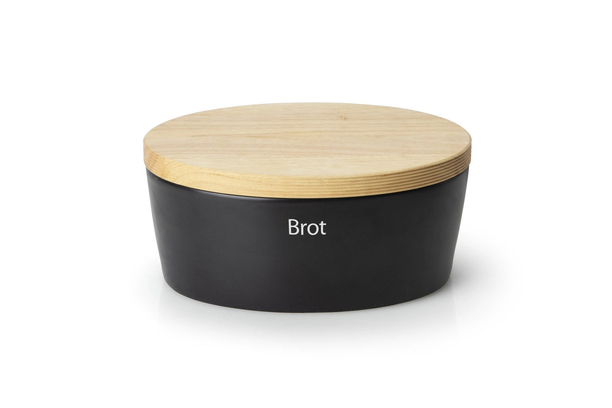 Keramik Brottopf oval, schwarz, 30x23xH13,5cm in Schwarz präsentiert im Onlineshop von KAQTU Design AG. Brotkorb ist von Continenta