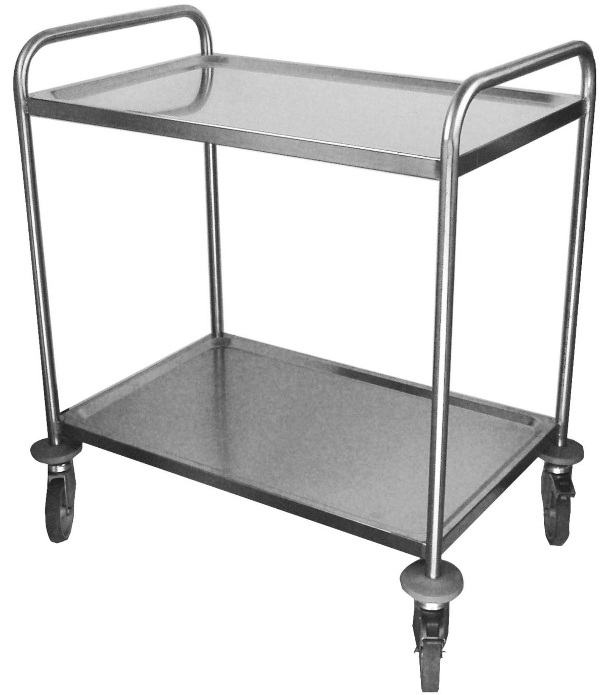 Universalwagen Edelstahl 100x50cm 2 Tablare H 93.5cm in Silber präsentiert im Onlineshop von KAQTU Design AG. Servierwagen ist von Gastronorm
