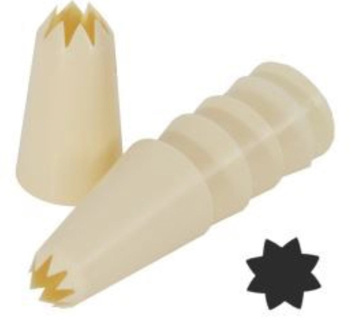 Garniertüllen Stern 6tlg. Polypropylen in Beige präsentiert im Onlineshop von KAQTU Design AG. Spritzbeutel ist von Contacto