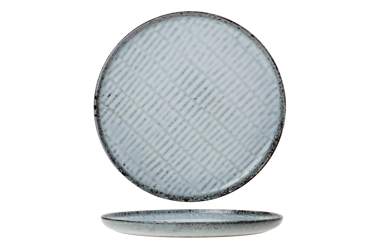 Runder grauer Desserteller aus der Loft-Serie von Cosy & Trendy, Durchmesser 21.5cm, flache Form mit glatter Oberfläche.