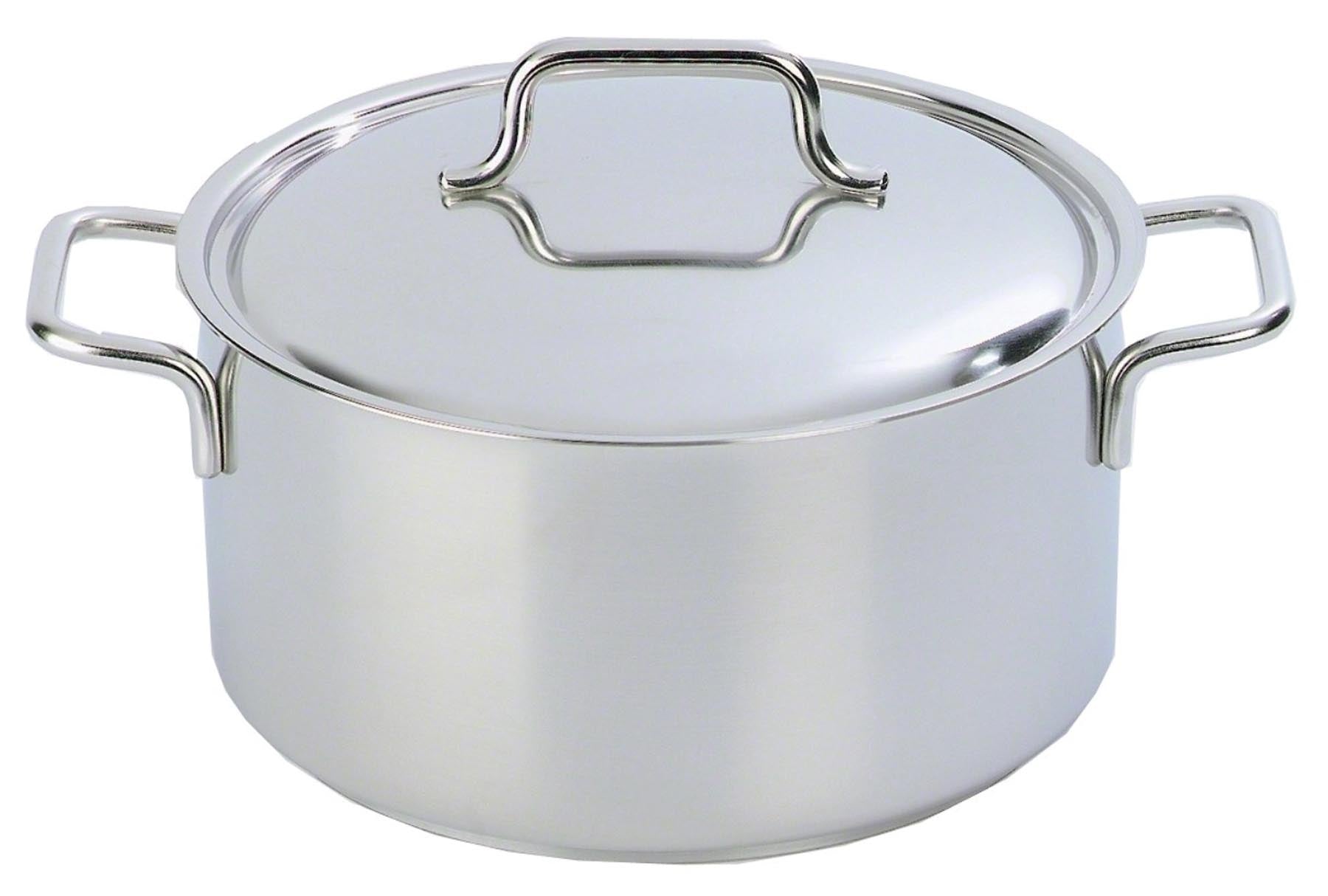 Apollo Kochtopf mit Deckel D18cm 2.2lt H9cm in Silber präsentiert im Onlineshop von KAQTU Design AG. Topf ist von Demeyere