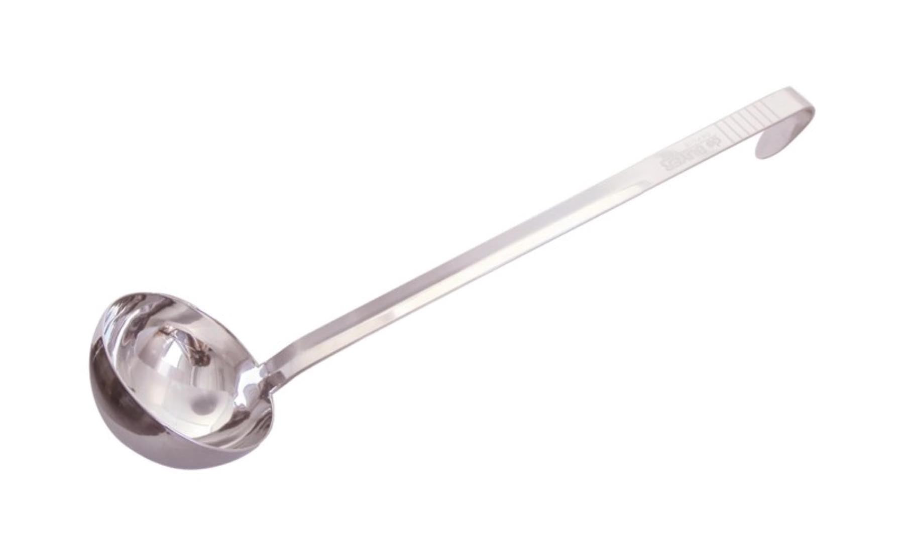 Schöpflöffel D:8cm Stiel: 39cm schwere Qualität in Silber präsentiert im Onlineshop von KAQTU Design AG. Kochbesteck ist von de Buyer