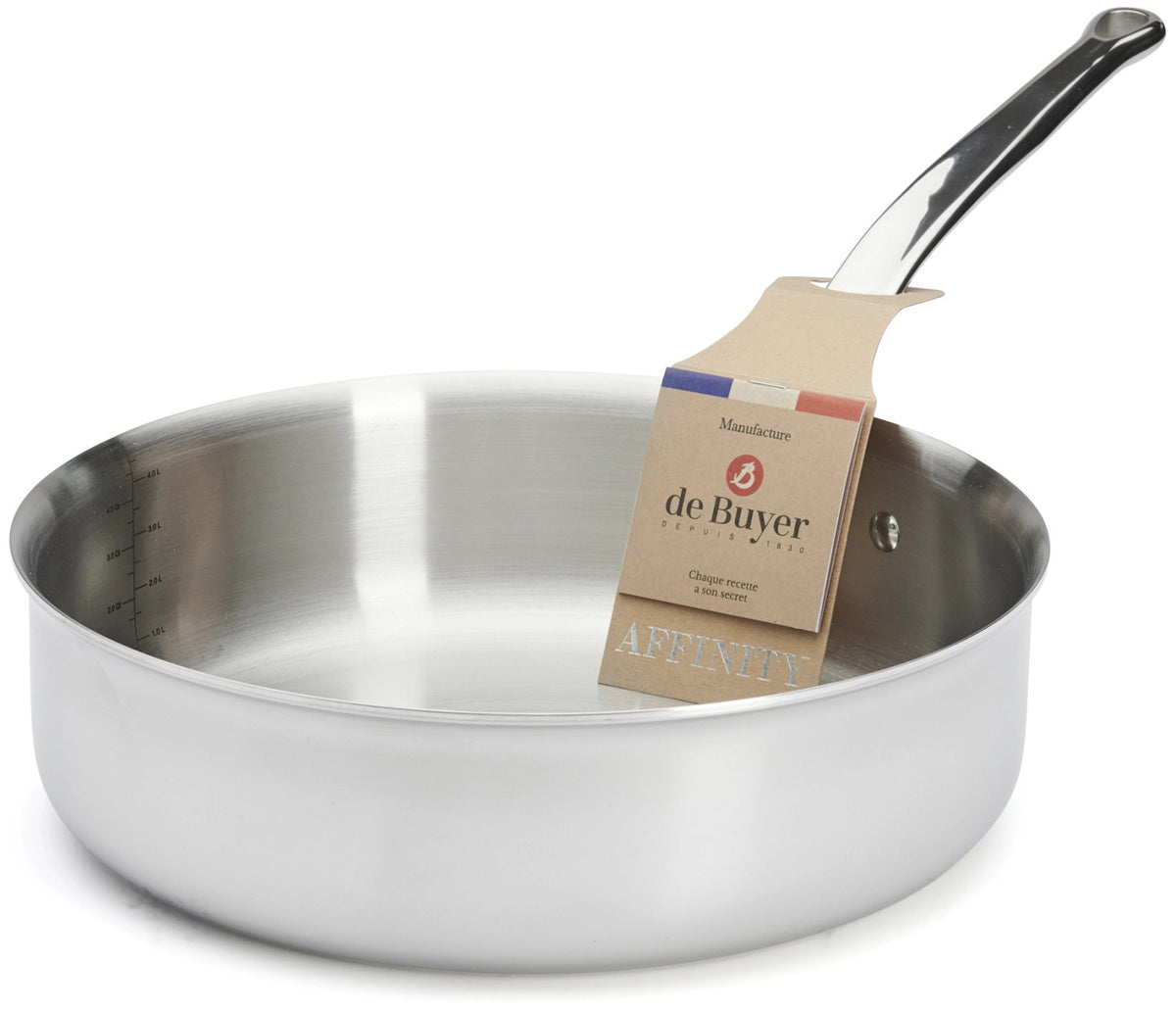 Affinity Sauteuse gerade  Ø 28cm in Silber präsentiert im Onlineshop von KAQTU Design AG.  ist von de Buyer