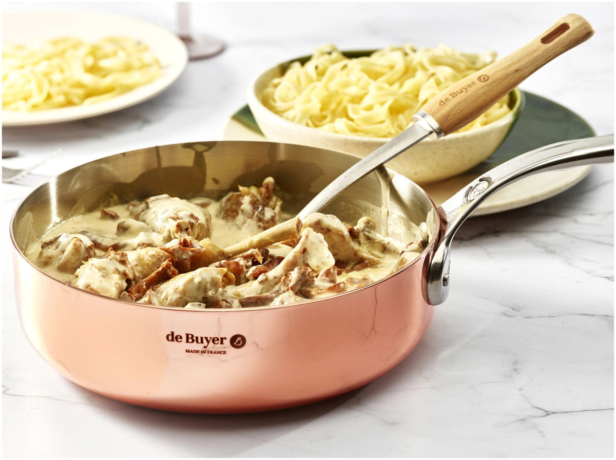 PRIMA MATERA Sauteuse gerade KupferEdelst. Ø24cm,Induktion in Kupfer präsentiert im Onlineshop von KAQTU Design AG.  ist von de Buyer