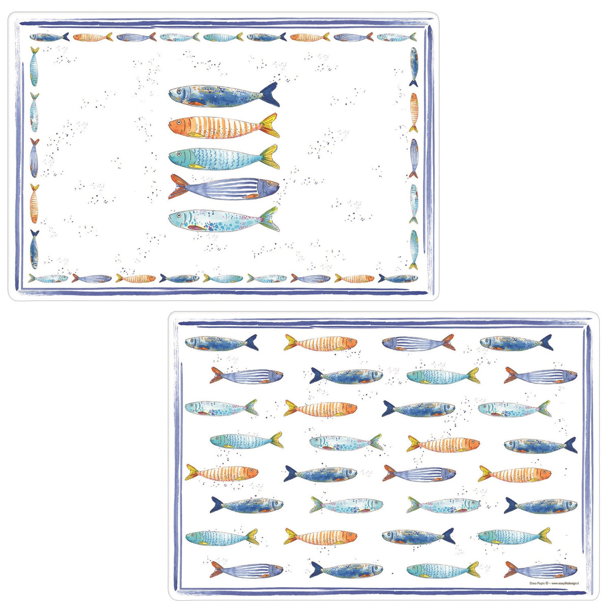 Bord de Mer Tischset doppelseitig 45x30cm in Mehrfarbig präsentiert im Onlineshop von KAQTU Design AG. Tischset ist von Easy Life