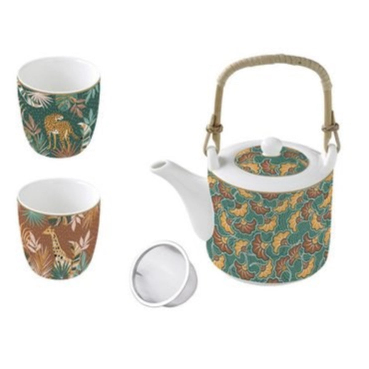Namibia Teekanne 600 ml mit 2 Tassen, 160 ml in Mehrfarbig präsentiert im Onlineshop von KAQTU Design AG. Kanne ist von Easy Life