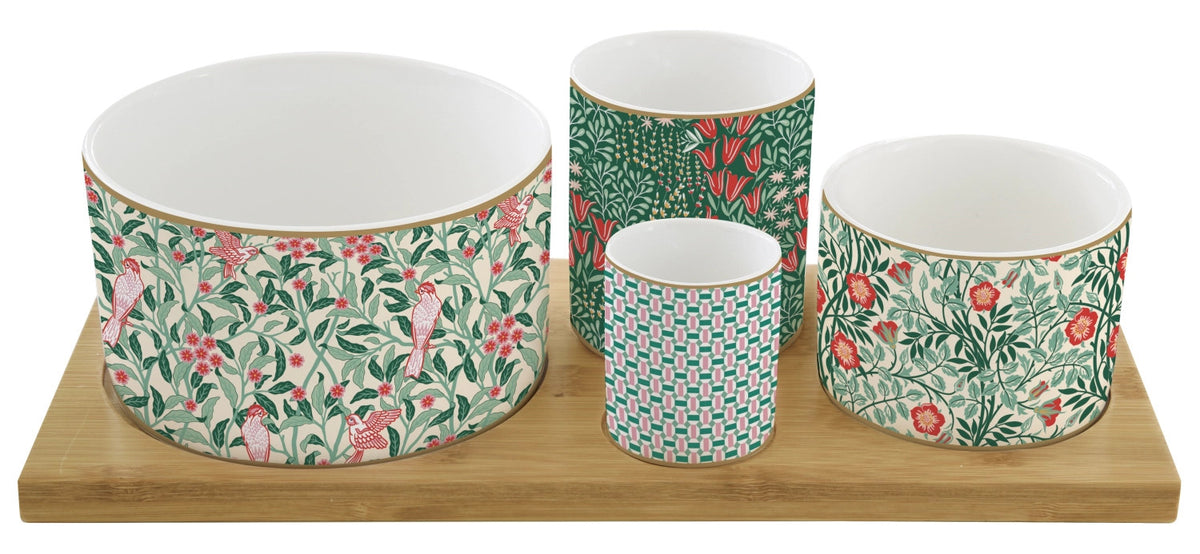 Floral Fantasy Appetizer Set mit 4 Schälchen, 29x13cm in Mehrfarbig präsentiert im Onlineshop von KAQTU Design AG. Schale ist von Easy Life