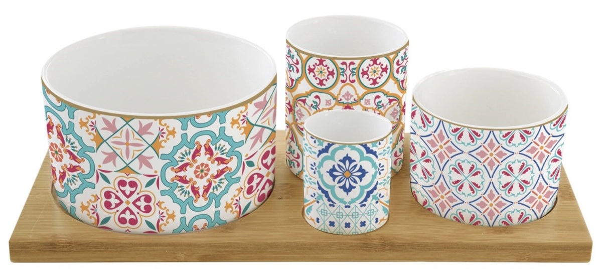 Siracusa Appetizer Set mit 4 Schälchen, 29x13cm in Mehrfarbig präsentiert im Onlineshop von KAQTU Design AG. Schale ist von Easy Life