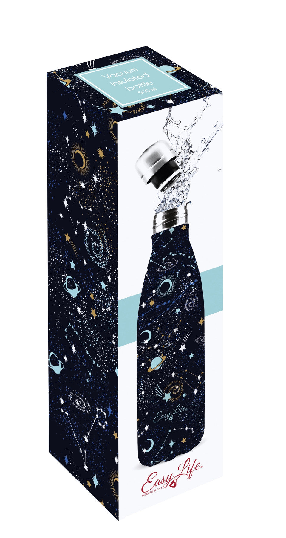 Schwarze Kanne Sternentor von Easy Life, eine Isolierflasche aus Edelstahl