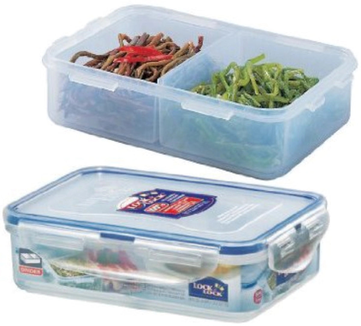 Vorratsdose mit Einsätzen 0.55lt 18.1×12.8×5.2cm in Transparent präsentiert im Onlineshop von KAQTU Design AG. Aufbewahrungsdose ist von Lock&Lock