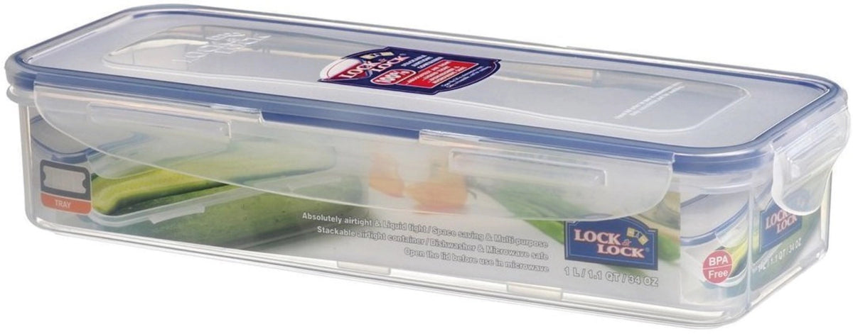 Vorratsdose 1lt mit Abtropf Einlage 27.8x11.5x6cm in Transparent präsentiert im Onlineshop von KAQTU Design AG. Aufbewahrungsdose ist von Lock&Lock