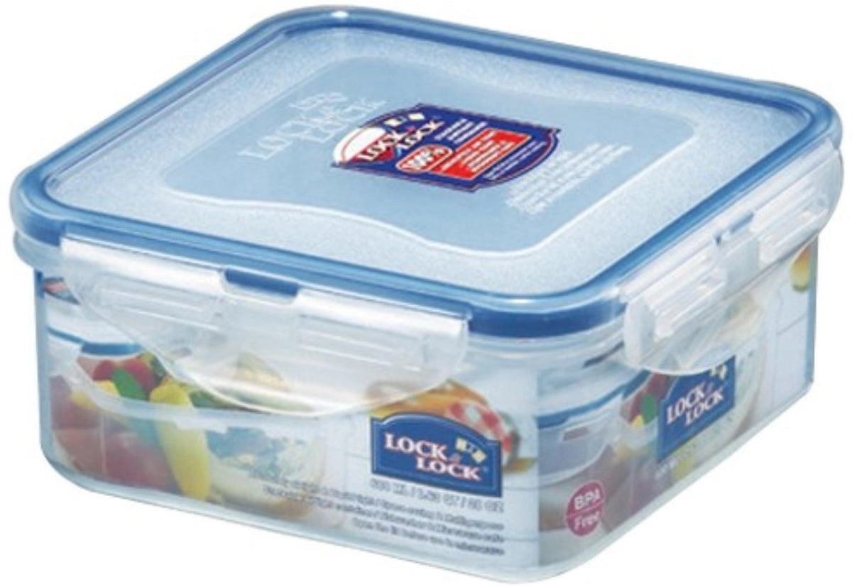 Vorratsdose quadratisch 0.6lt 13.4x13.4x6cm in Transparent präsentiert im Onlineshop von KAQTU Design AG. Aufbewahrungsdose ist von Lock&Lock